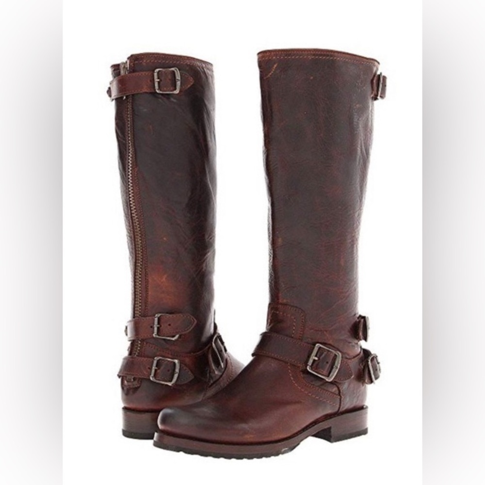 Frye Veronica Zip Back Boots Brown size 9